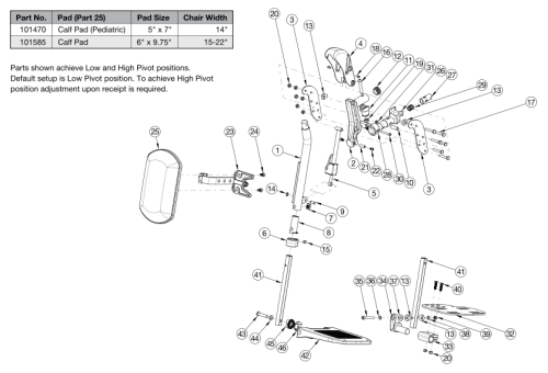 Liberty Pro Elevating Leg Rest parts diagram