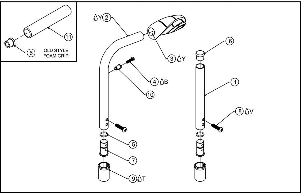 Backrest Extension Tubes parts diagram