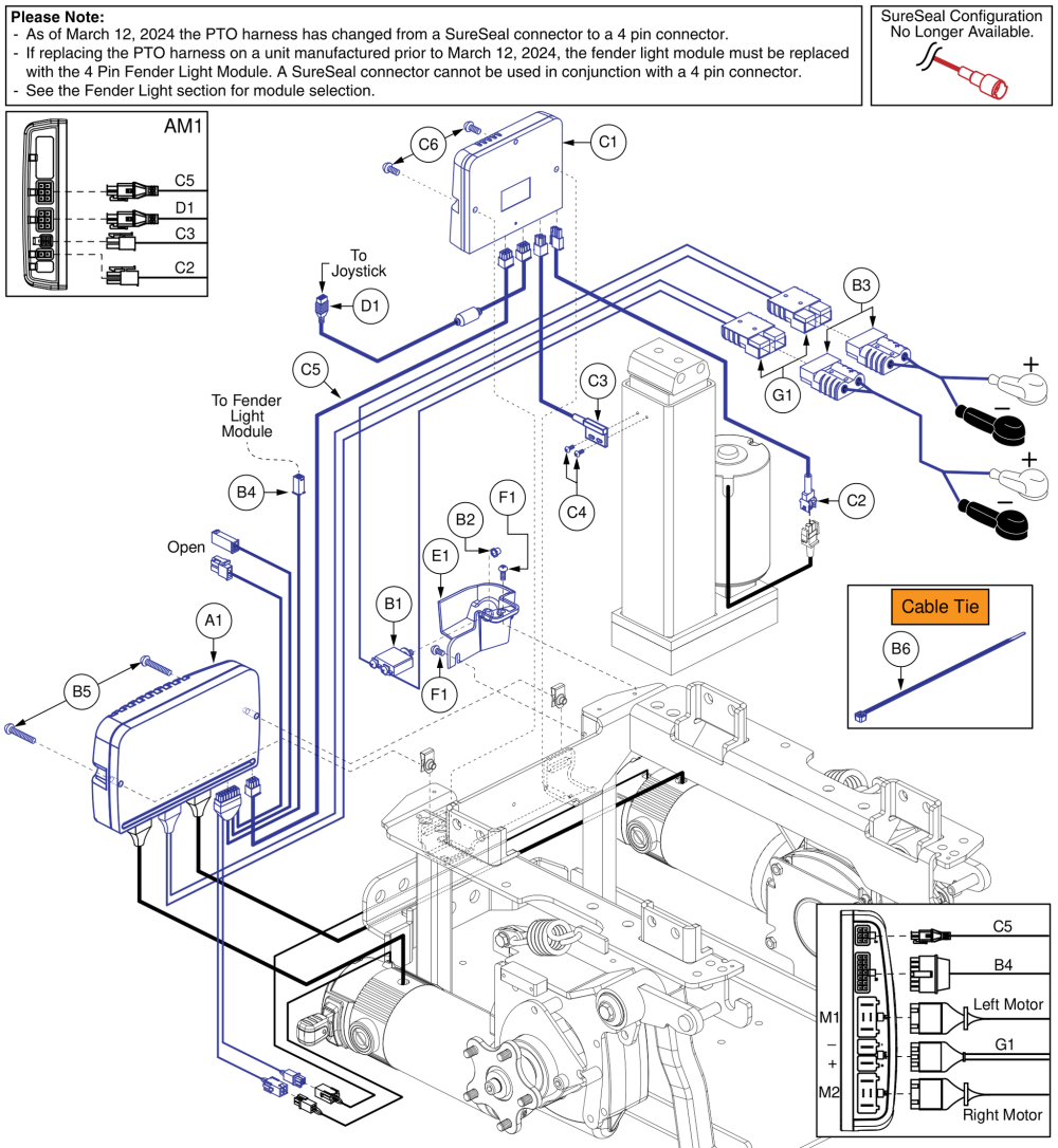 Q-logic 2 Electronics, Accu-trac, Switch Operated Lights (sureseal Module), Power Seat Thru Joystick, Q6 Edge 2.0 parts diagram