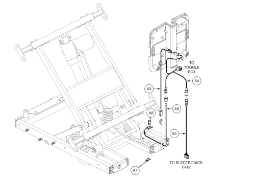 Ne Tilt Thru Toggle Electronics, Bariatric Tilt parts diagram