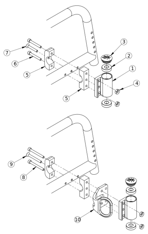 Catalyst 5 Standard Caster Housing For Fixed Front parts diagram