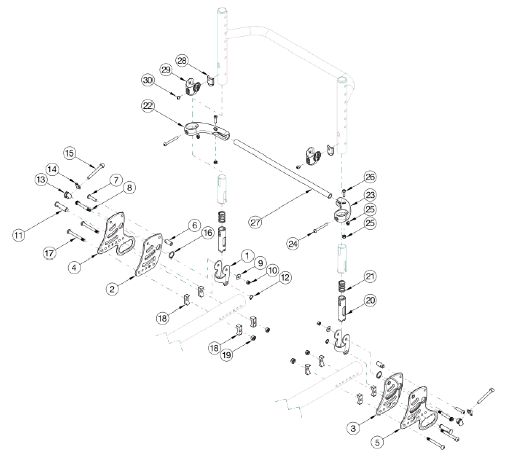 Rogue Backrest Mount And Hardware parts diagram
