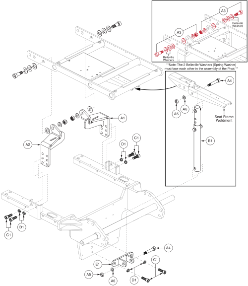 Seat Interface - Tb Flex Static Tilt, Rival (r44) parts diagram