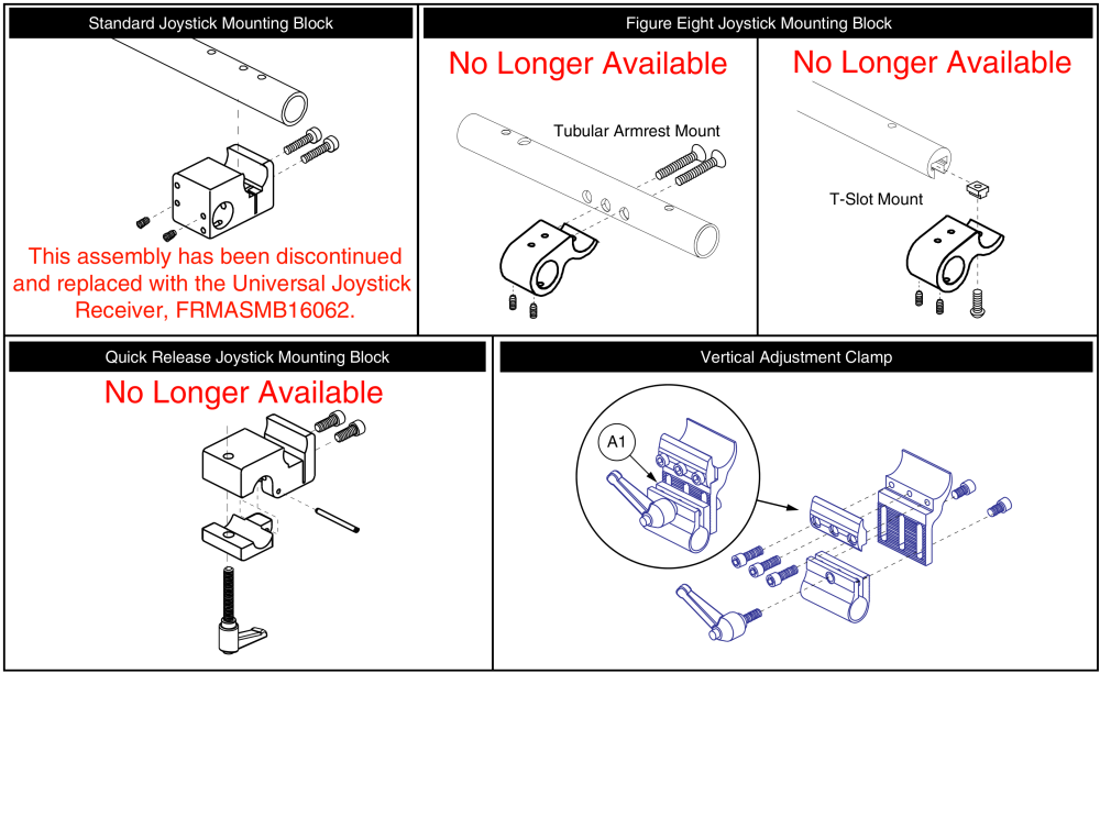 Joystick Mounts - Previous Generations parts diagram