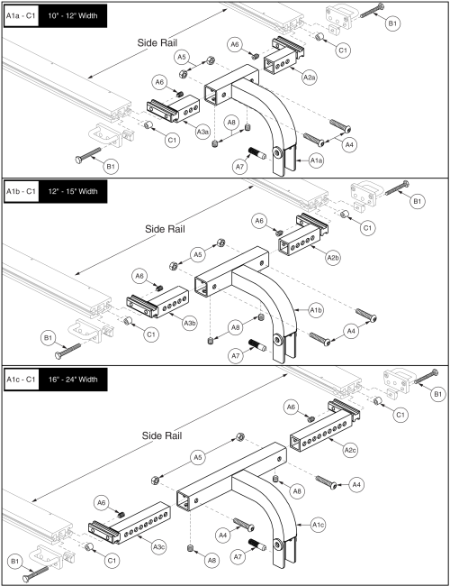 Synergy Seating High Mount Foot Platform, Uppers parts diagram