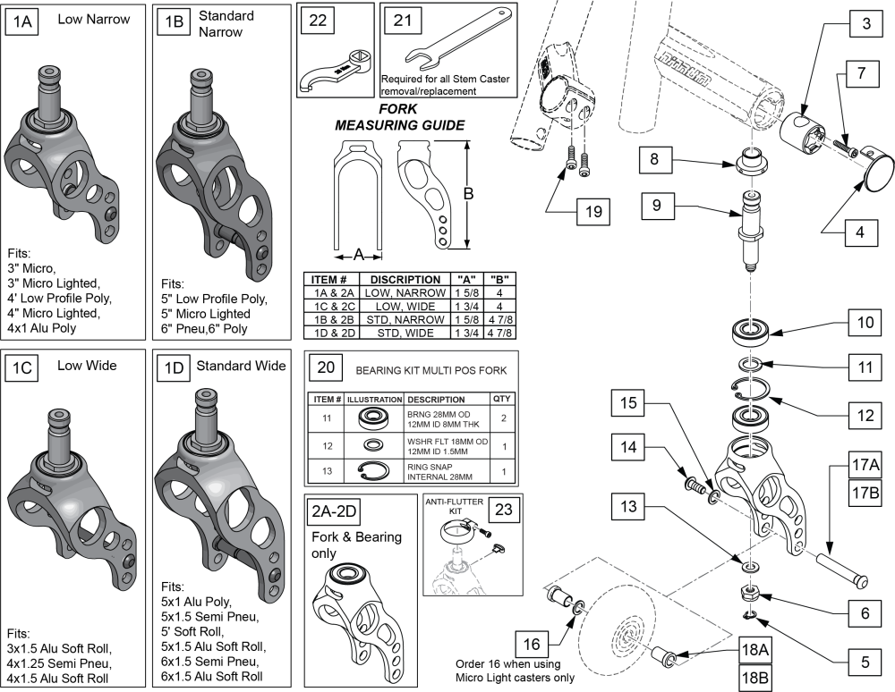 Multiple Position Fork Prior To Qni-020000 & Qnh-015000 parts diagram
