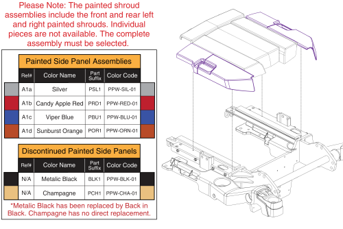 Side Panels And Top Shrouds, Standard Color, Rival (r44) parts diagram