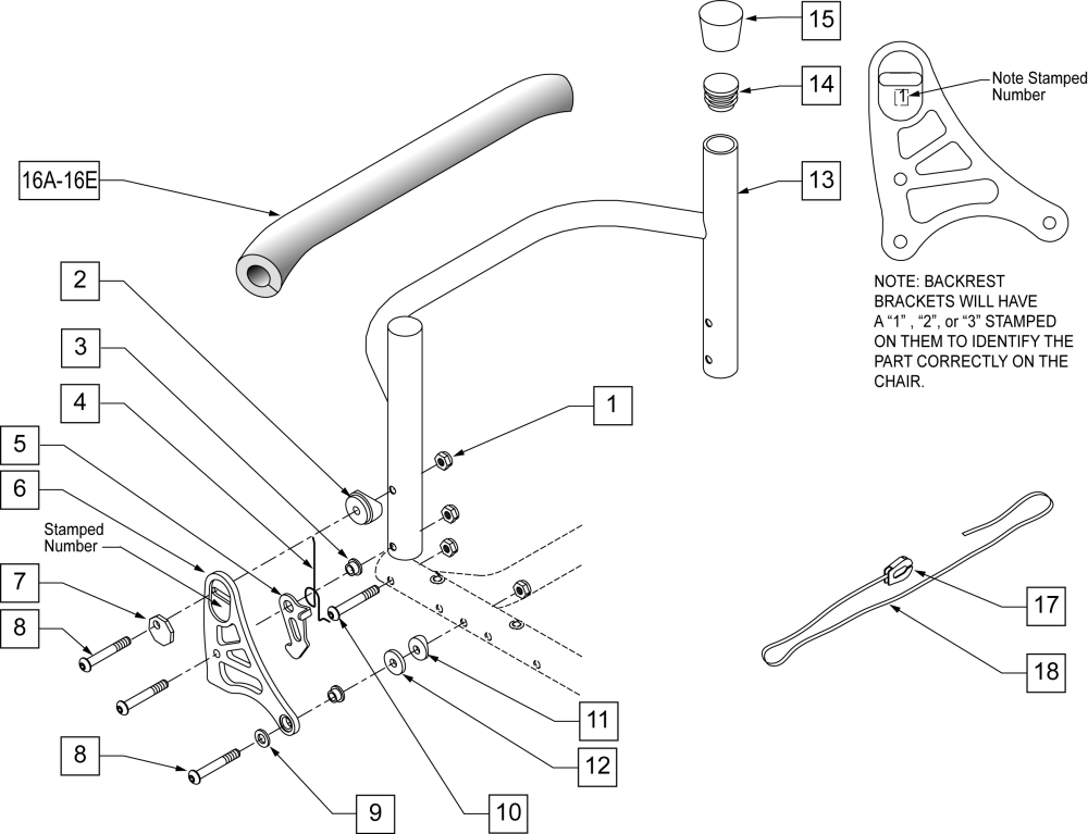 Folding Ti Back Lock parts diagram