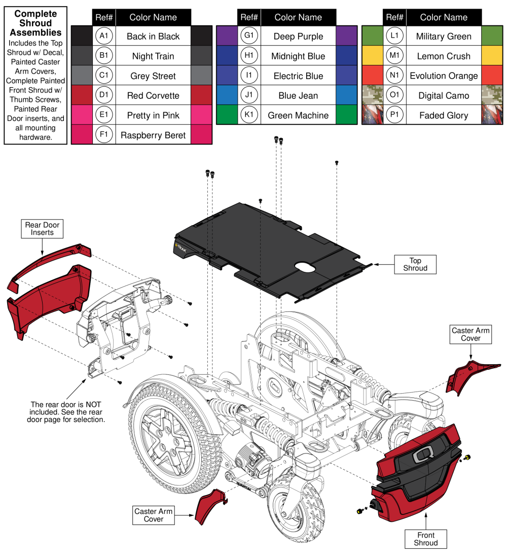 Complete Shroud Assembly, R-trak parts diagram