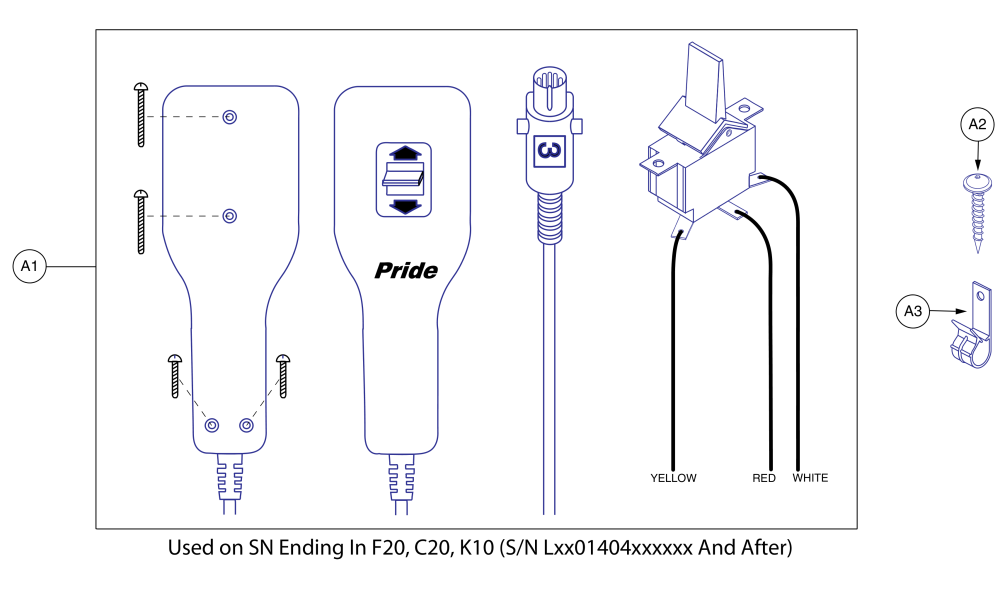 Hand Control, Standard, Quick Release parts diagram