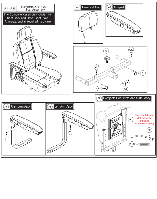 High Back Captain Seat 20x18-20