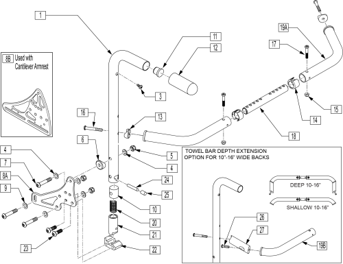 Folding Backrest parts diagram
