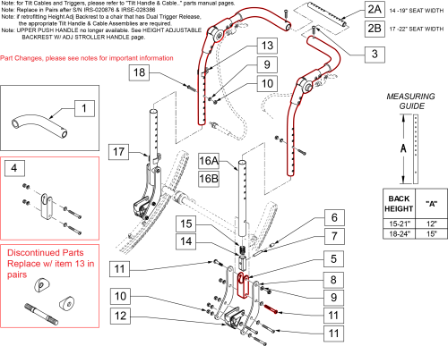 Height Adj Backrest W/ Adj Stroller Handle (prior To S/n Irs-007726 & Irse-008701) parts diagram