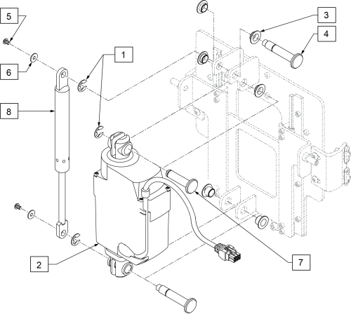 Semi-recline Power Back Actuator (130 Degree) parts diagram