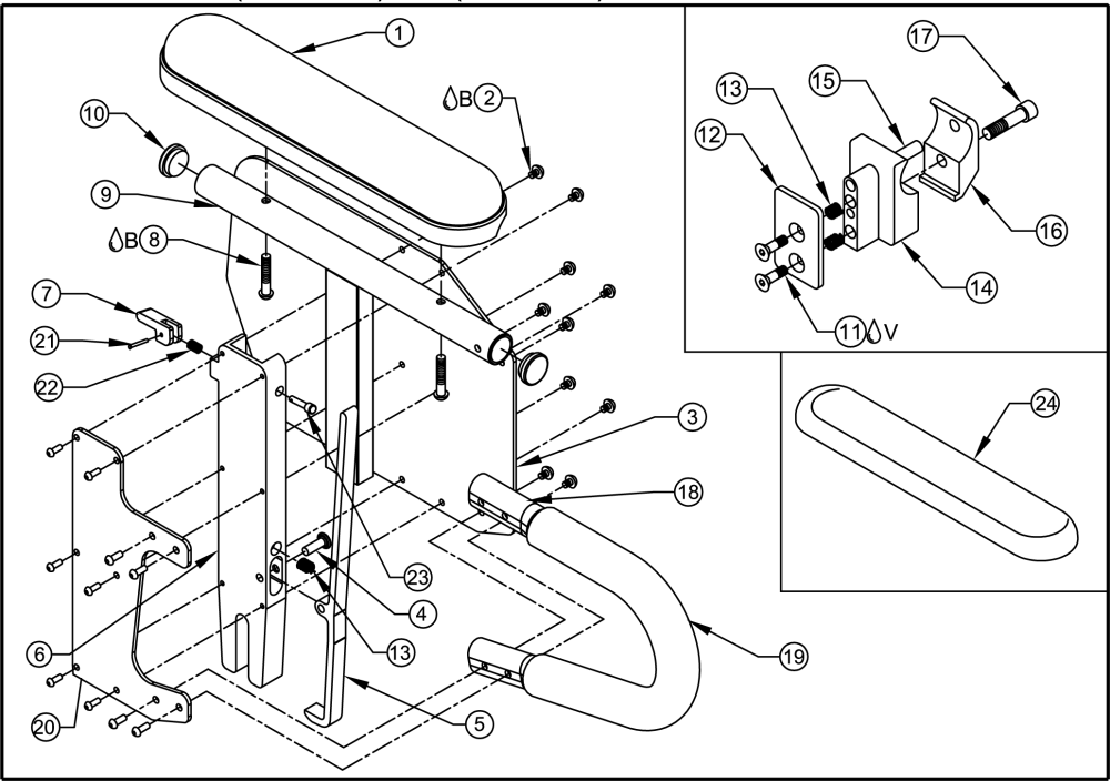 1) Desk Arm With Transfer Loop Assy parts diagram