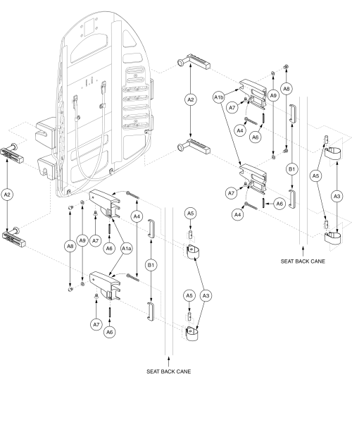 Synergy Shape Back Clamp Block Assemblies, 4 Point parts diagram