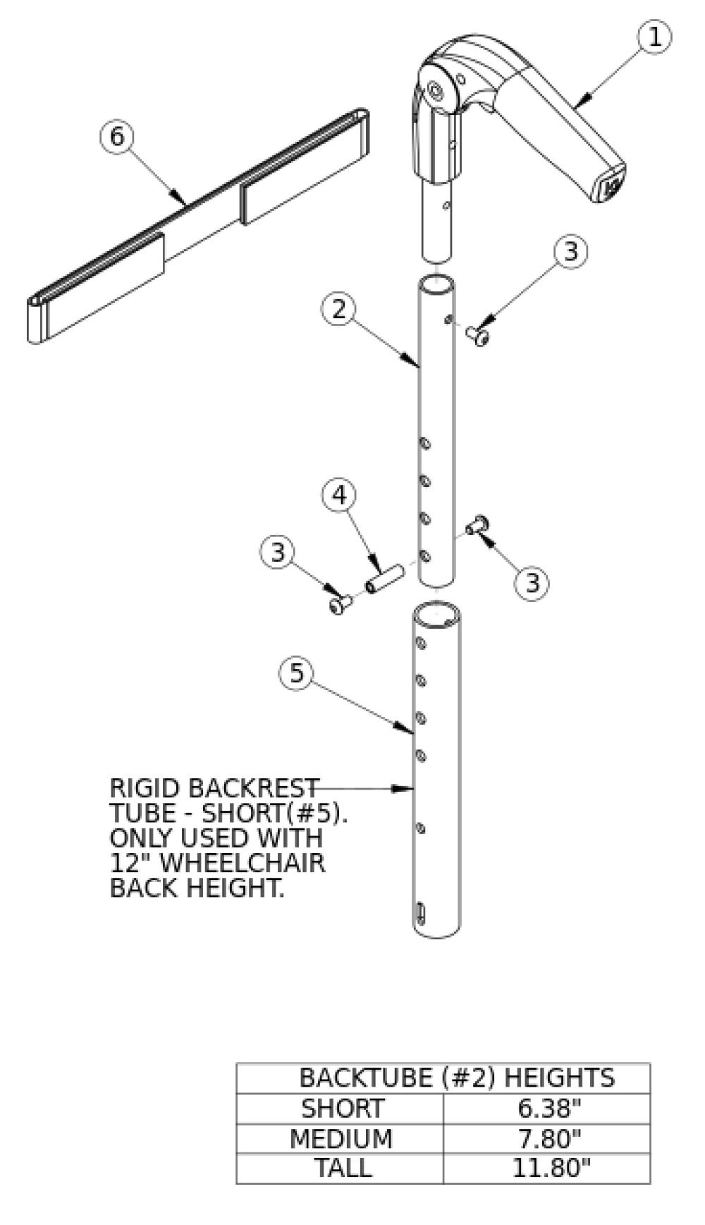 (discontinued) Rogue Fold Down Push Handle parts diagram