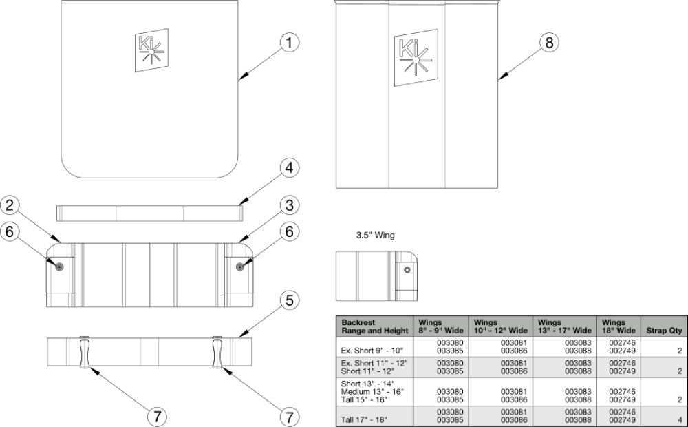 Rogue Xp / Clik Padded Hook And Loop Adjustable Back Upholstery parts diagram