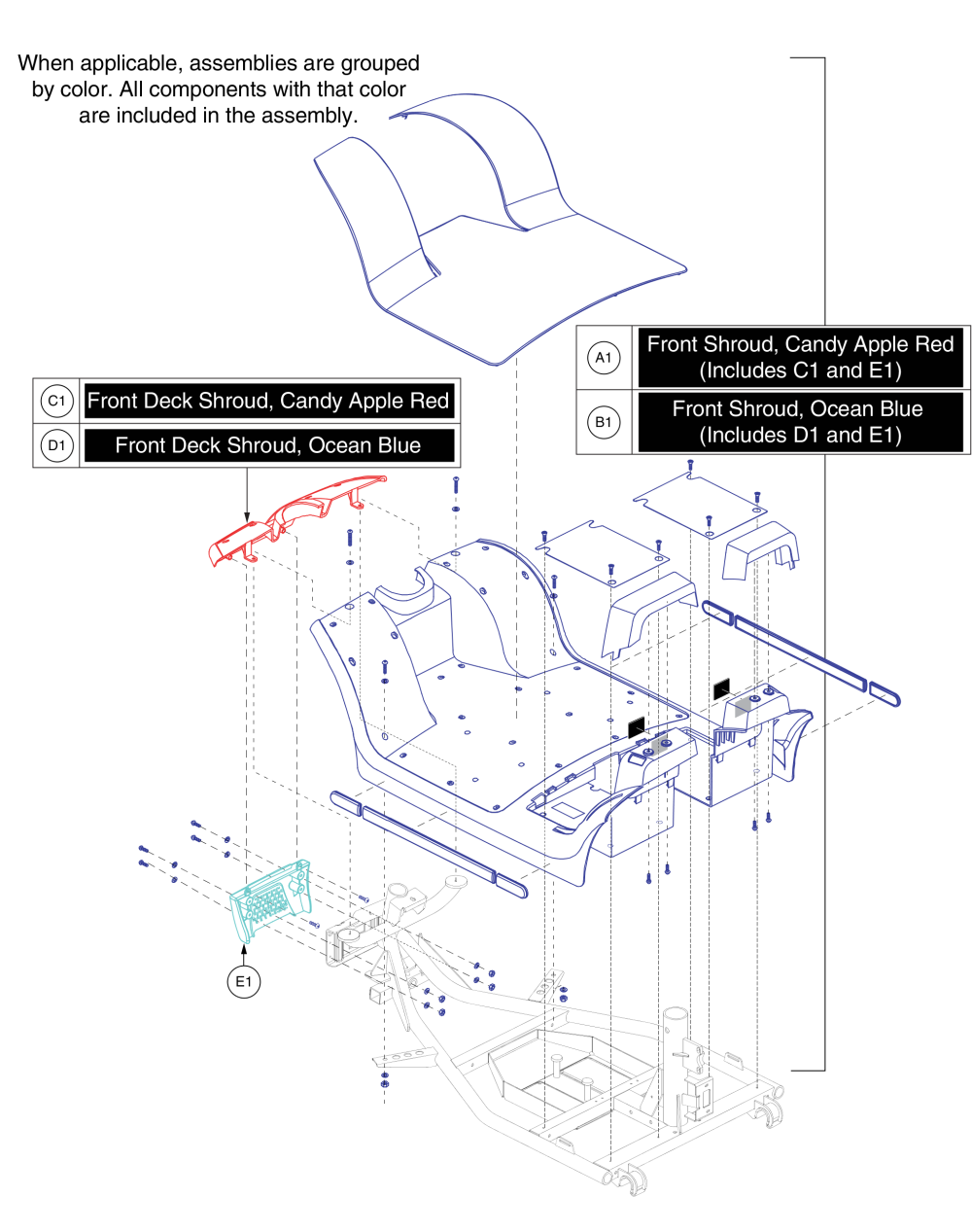 4 Wheel Front Body Assy, Victory 10.2 parts diagram