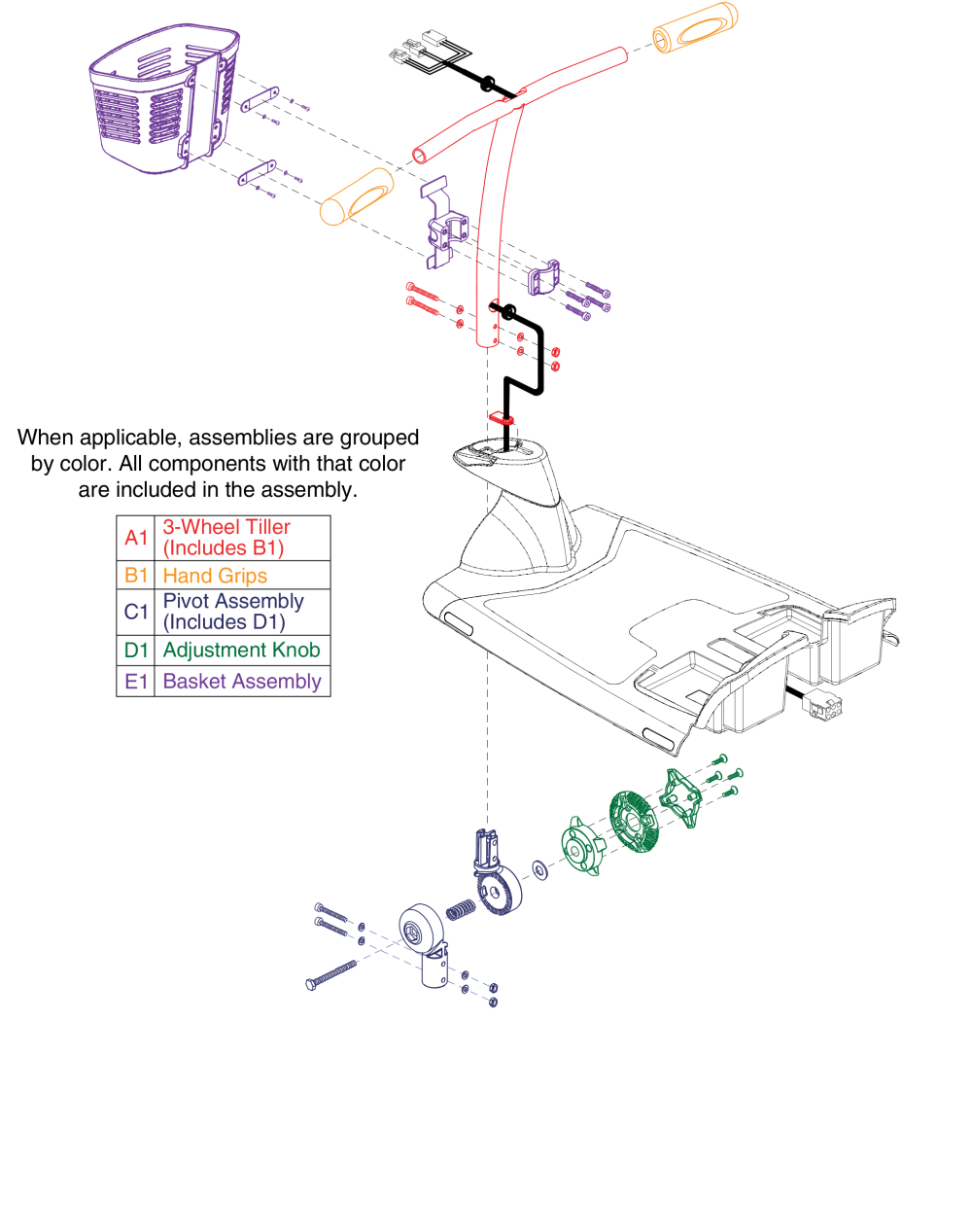 Straight Tiller (model Numbers Ending In 1001 - 1014) parts diagram