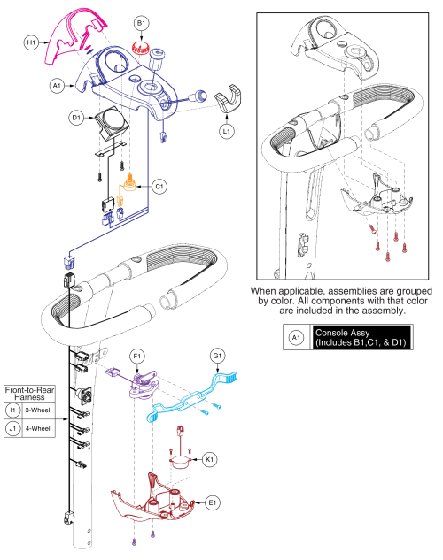 Console Assy, For Models Ending In 1009 Or Prior. parts diagram