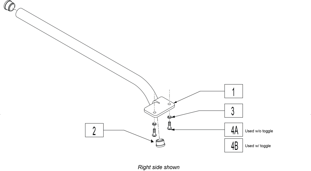 Joystick Arm Fixed Round Tube Style parts diagram