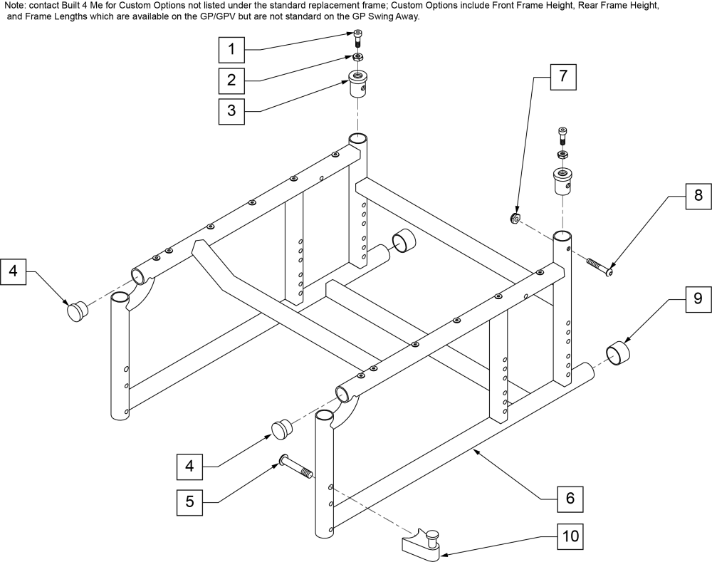 Frame (gp Swing-away) Prior To S/n Gp-96451 parts diagram