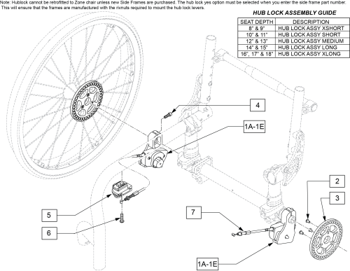 Hub Lock - Seat Frame Mount parts diagram