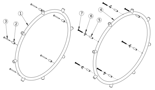 Rogue Xp Projection Handrim parts diagram