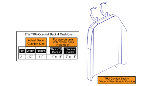 Tru-comfort 4 Back Cushion, 12