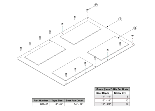 Rogue2 Aluminum Seat Pan parts diagram