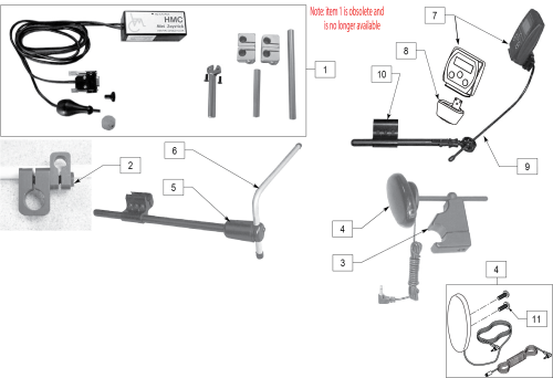 Hmc Mini Joystick With Stealth Mount (hand Control) parts diagram