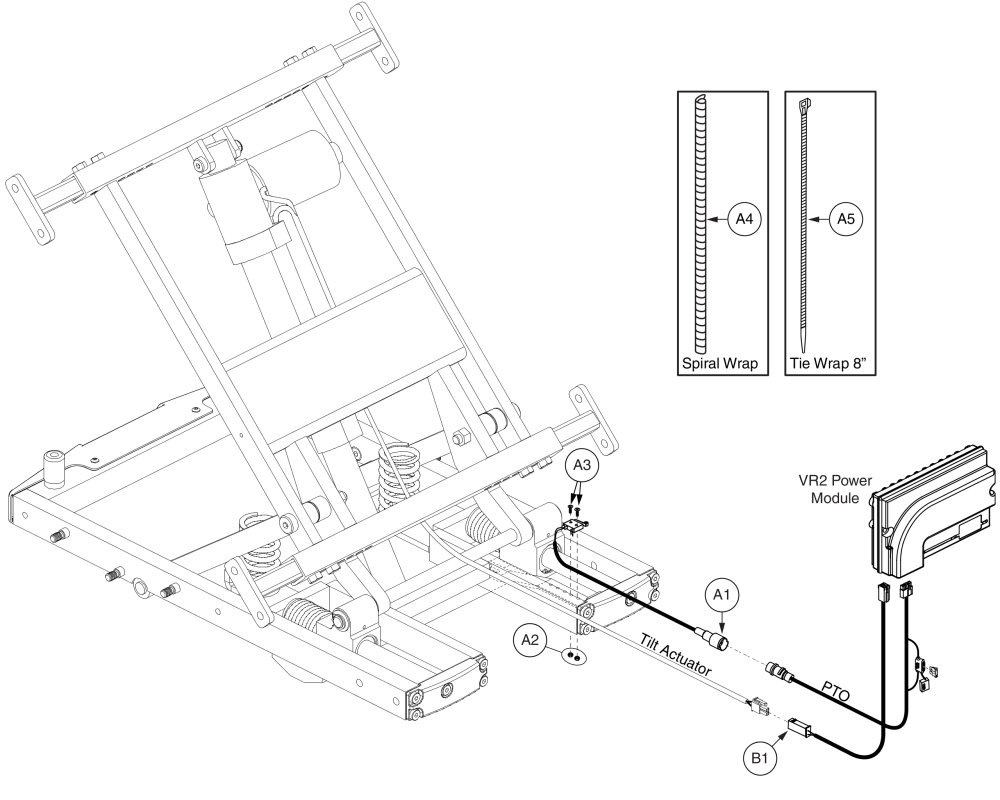 Vr2 Tilt Thru Joystick Electronics, Bariatric Tilt parts diagram