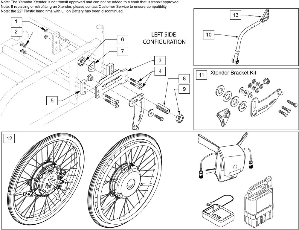 Gen 2 Xtender Axle Plate & Retro Kit Gp parts diagram