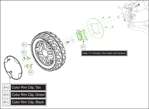 Front Wheel Assy. Solid parts diagram