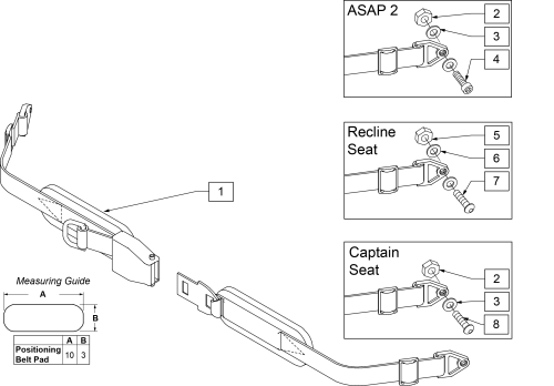 Aircraft Buckle Positioning Belt (qm-7/pulse) parts diagram