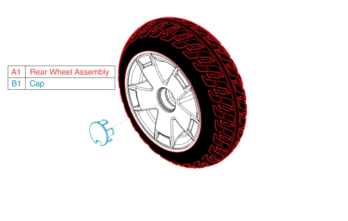 Celebrity X Wheel Assembly - Rear 3/4 Wheel, Foam parts diagram