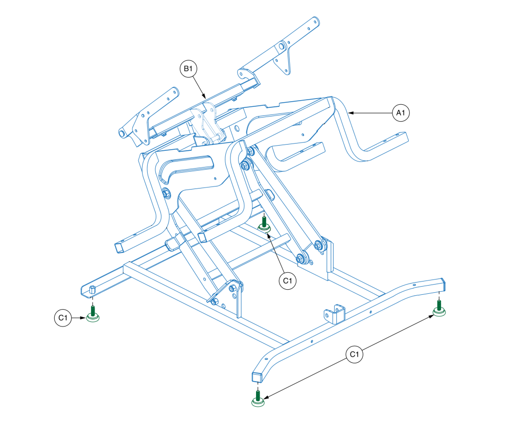 Lift Frame Assembly, 3 Position, W/scissors parts diagram