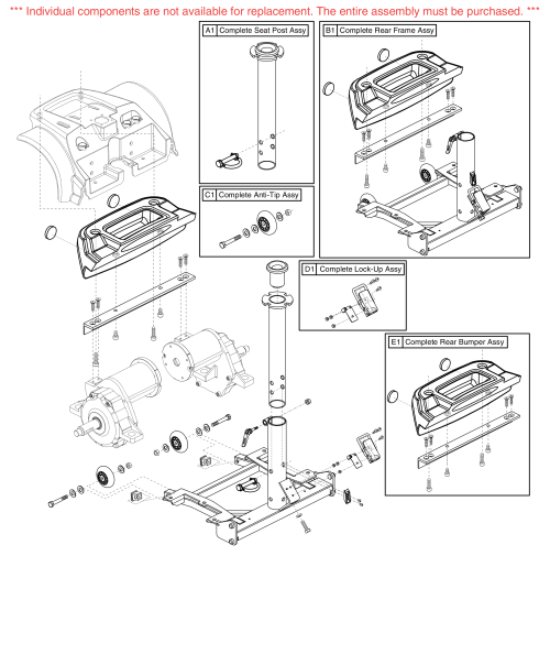 Rear Frame Assembly, Go-chair parts diagram