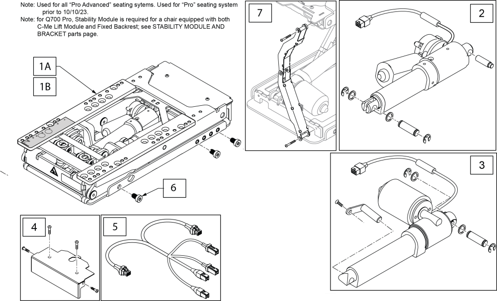 Q700mp Lift & Tilt Combo Module parts diagram