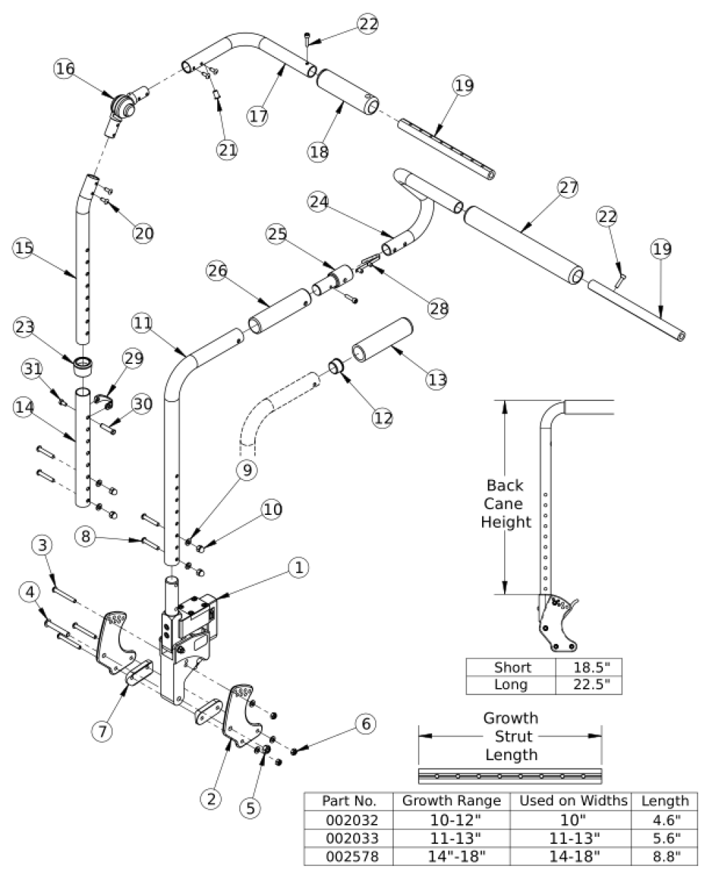 (discontinued) Flip Seating Dynamics Rocker Back parts diagram