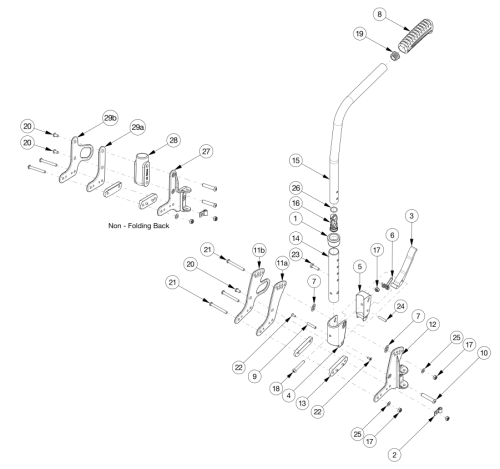 Liberty 8 Degree Bend Backrest parts diagram