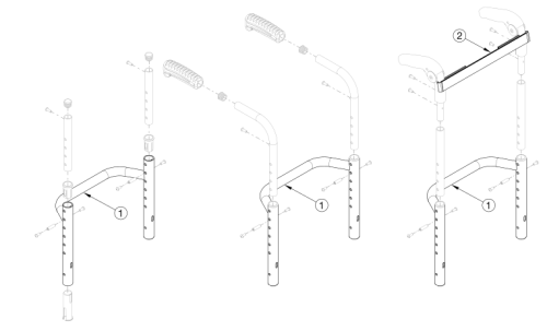 Rigid Height Adjustable Back Post With Non-adjustable Height Rigidizer Bar - Growth parts diagram