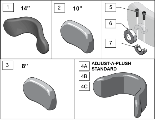 Plush Pads Replacement Foam And Covers For Pro parts diagram