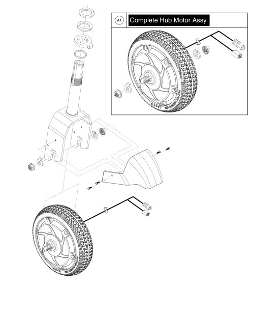 Hub Motor - Iride parts diagram