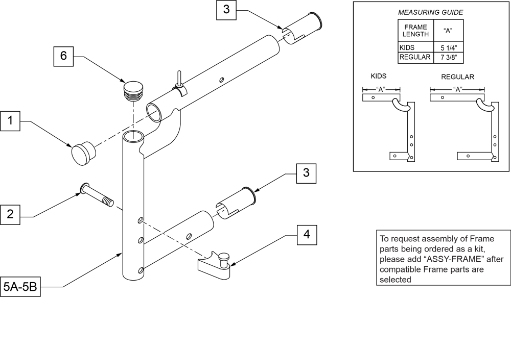 Swing-away Front Side Frame parts diagram