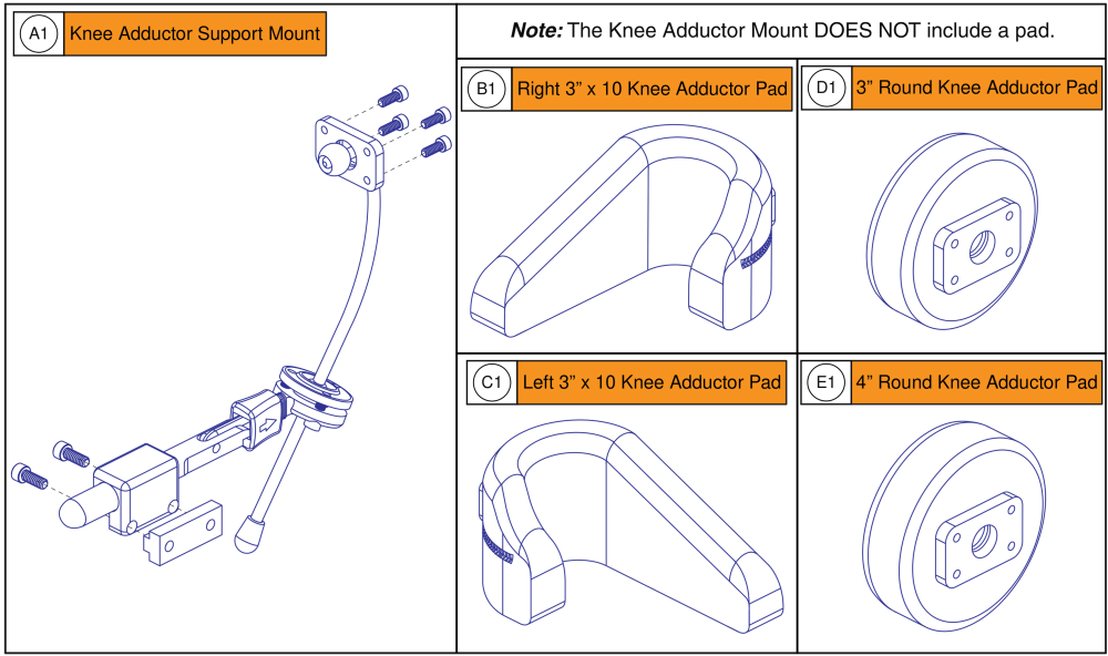 Stealth Knee Adductor parts diagram