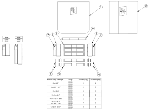Catalyst Tension Adjustable Back Upholstery - Standard Backposts parts diagram