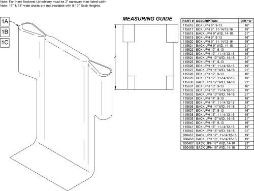 Integral Push Handle Backrest Upholstery Zippie parts diagram