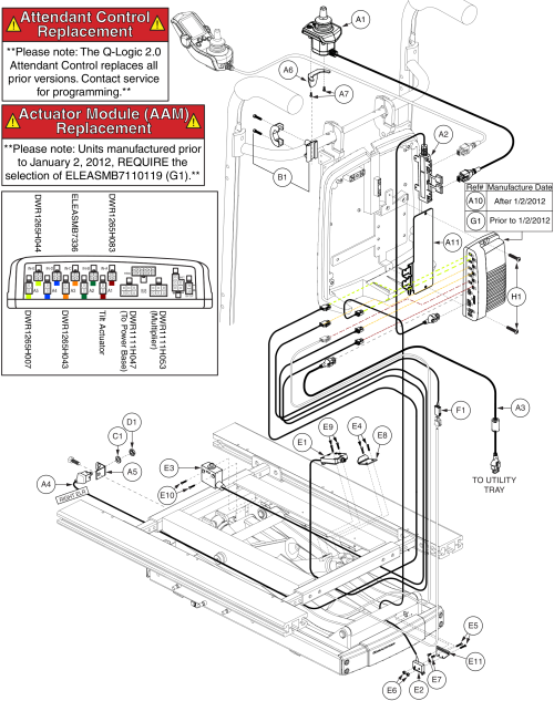 Q-logic W/ Afp And Attendant Control Electronics, Tb2 Lift And Tilt (config #43) parts diagram